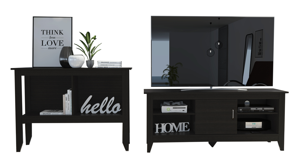 Rack + Arrimo Essential Color Wengue Para Sala De Estar